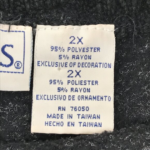 Basic Editions Cowl Neck Snowflake Sweater Women's Plus 2X Gray Holiday Winter - Picture 11 of 12